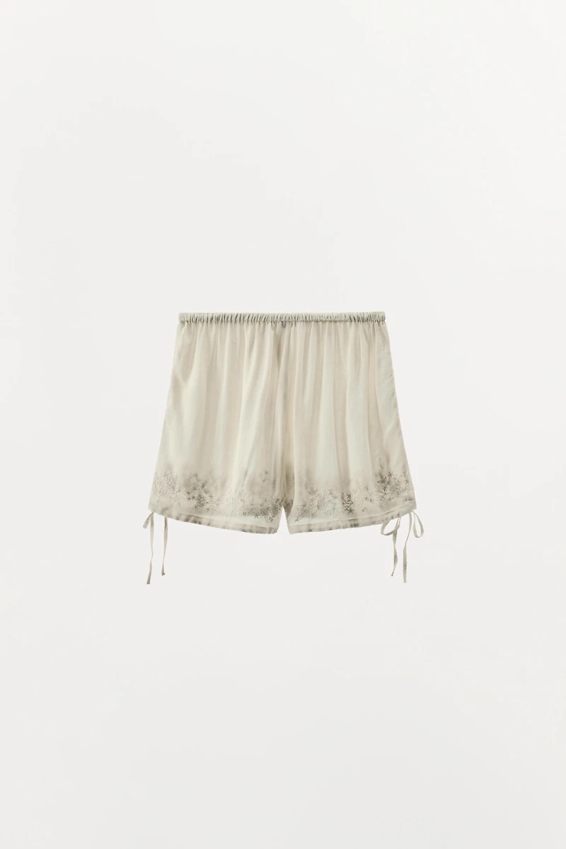 EMBROIDERED BEADED SHORTS