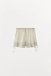 EMBROIDERED BEADED SHORTS