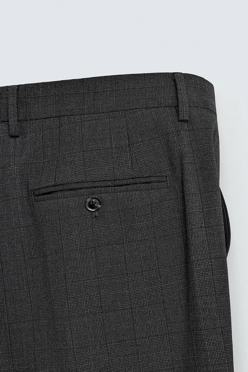 CHECK SUIT PANTS