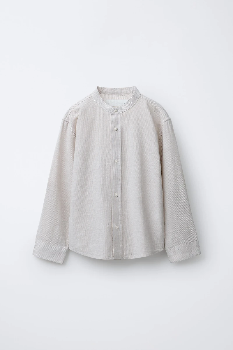 STRIPED SHIRT WITH COTTON AND LINEN