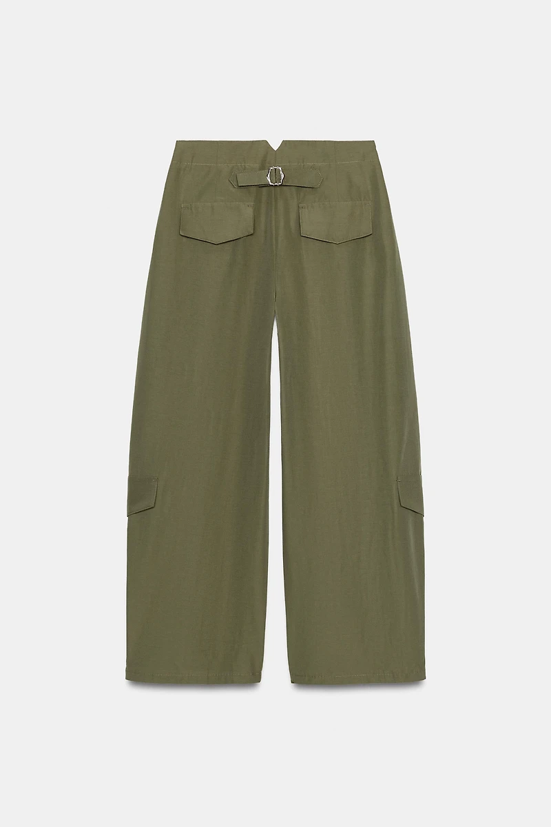 PLEATED PANTS WITH BACK BELT LOOP