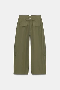 PLEATED PANTS WITH BACK BELT LOOP