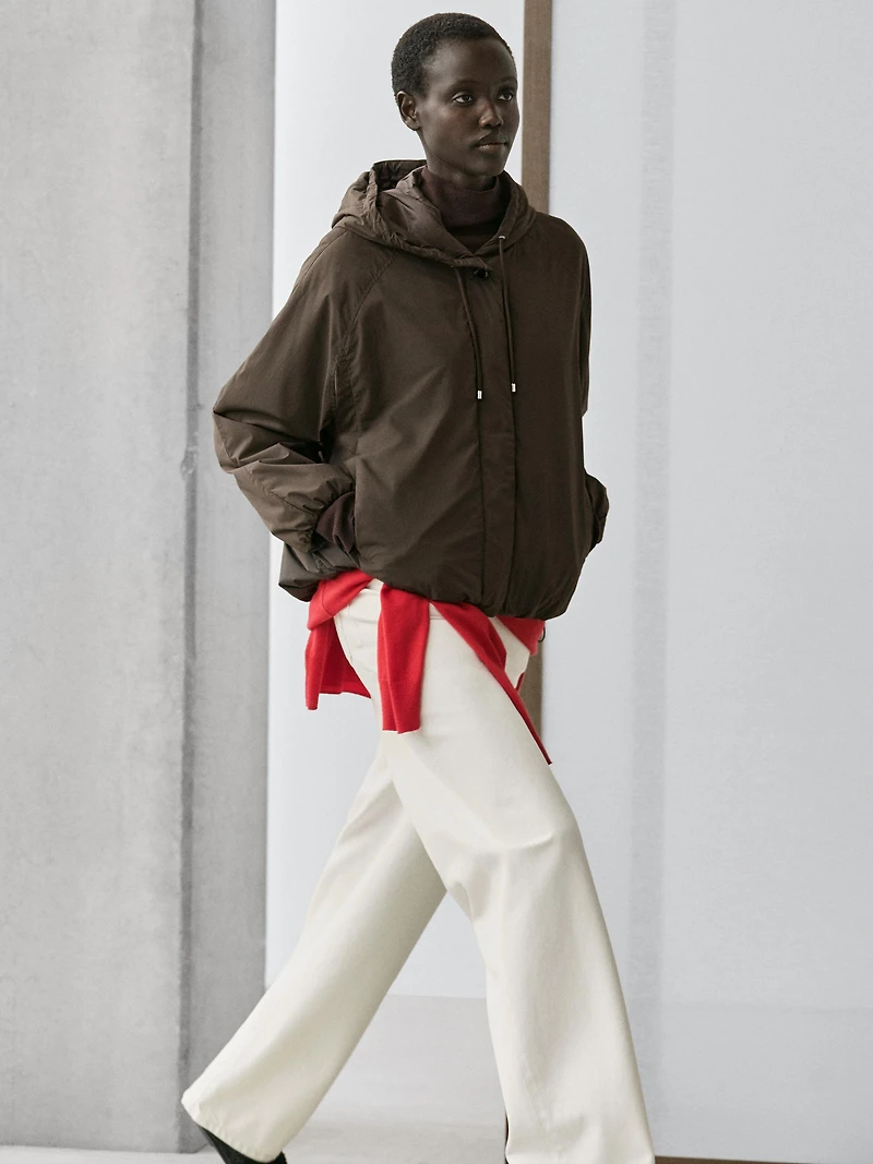 Veste bouffante à col montant