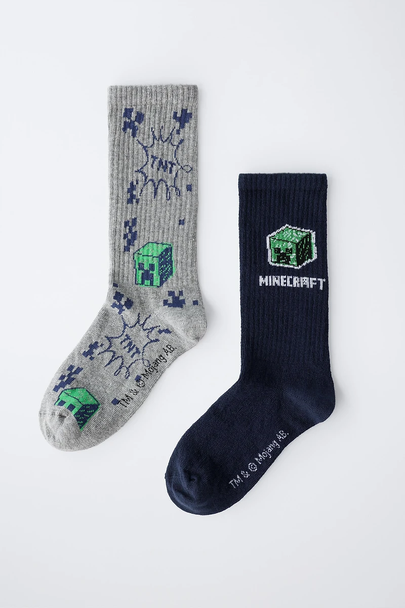 TWO-PACK OF MINECRAFT © MOJANG AB. ™ LONG SOCKS