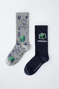 TWO-PACK OF MINECRAFT © MOJANG AB. ™ LONG SOCKS