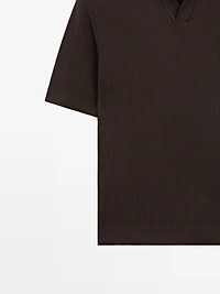 Regular fit cotton knit polo shirt