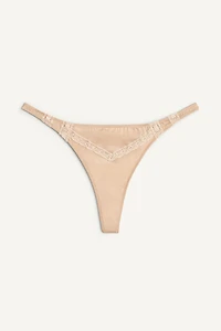 TANGA EN SOIE ET DENTELLE