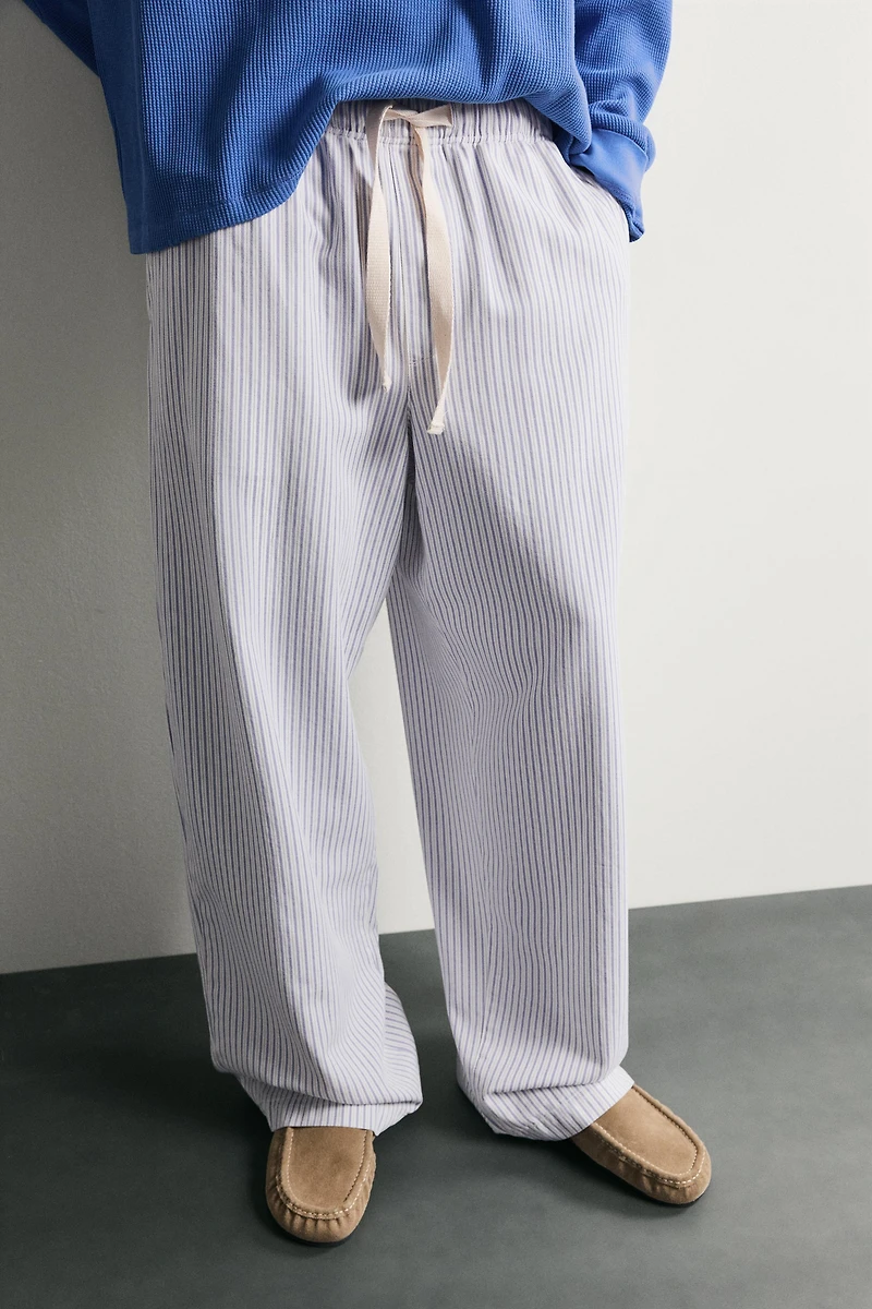 STRIPED WIDE FIT PANTS