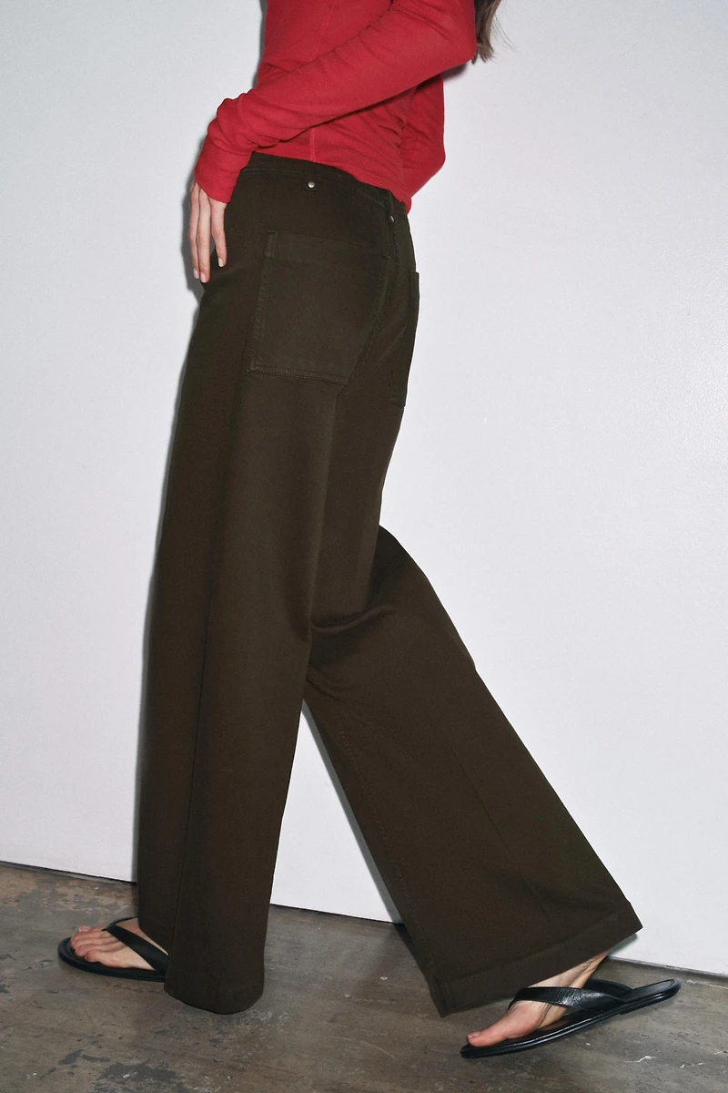 ZW COLLECTION TAILORED WIDE LEG HI-RISE JEANS