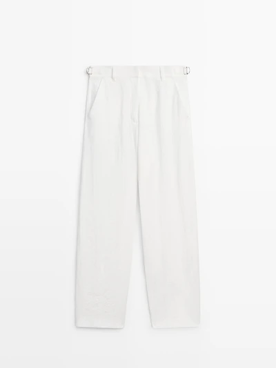 Flowing trousers with buckles