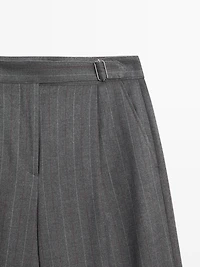 Darted pinstripe trousers