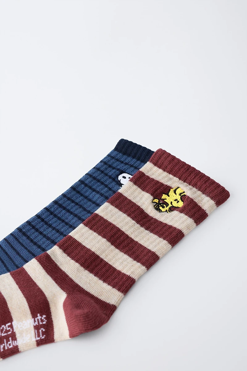 TWO-PACK OF STRIPED SNOOPY PEANUTS™ LONG SOCKS