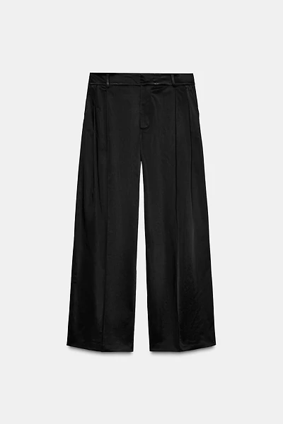 SATIN PLEATED PANTS ZW COLLECTION