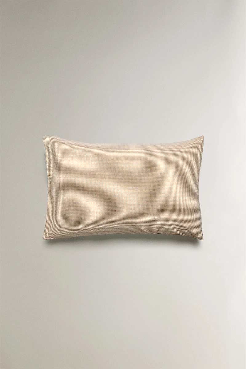 SEERSUCKER COTTON CHECK PILLOWCASE