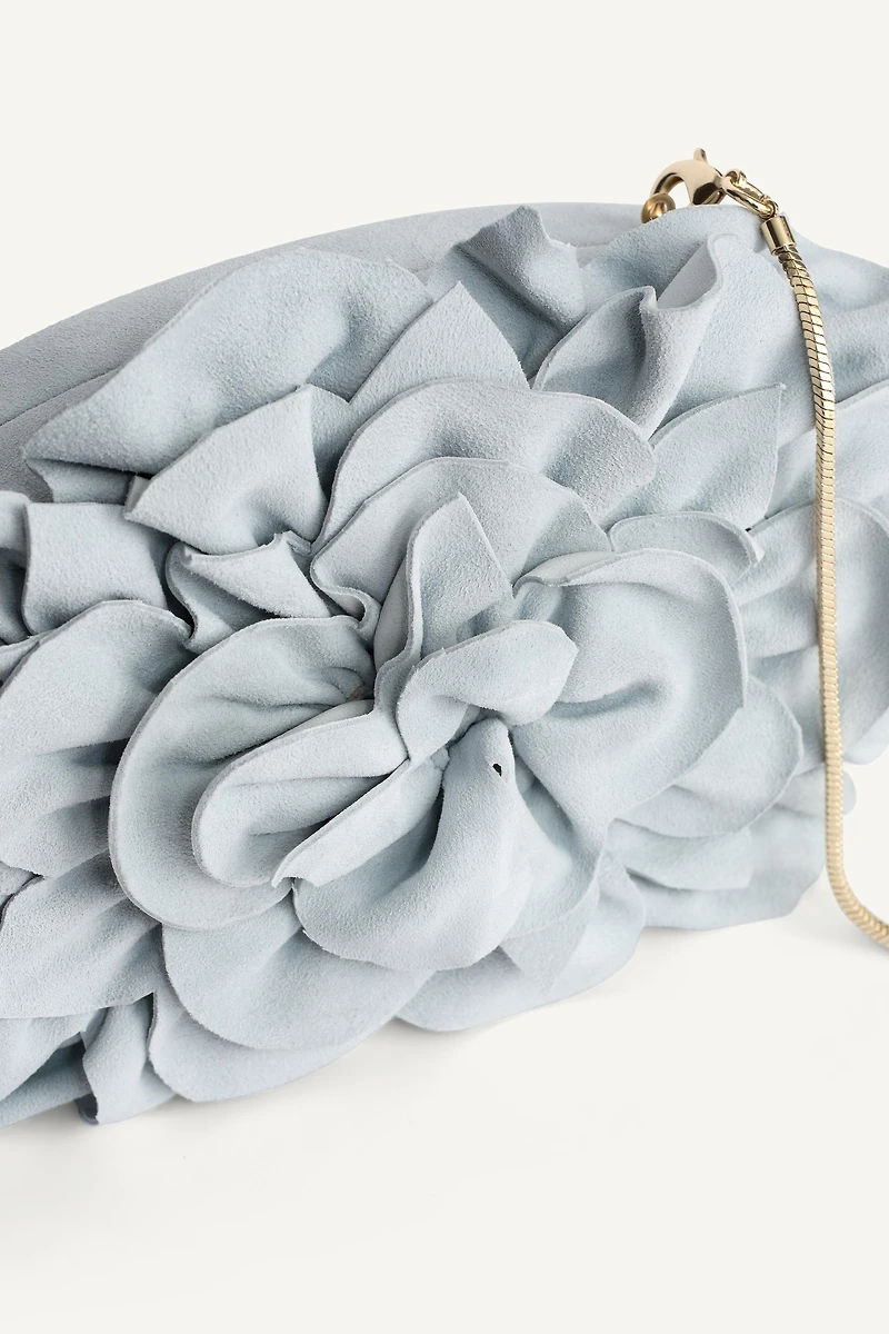 LEATHER FLOWER CLUTCH LIMITED EDITION