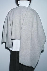 MANTEAU CAPE 100% LAINE ÉCHARPE