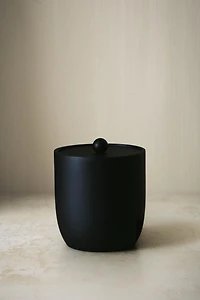 BLACK RESIN BATHROOM JAR