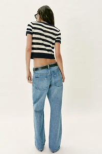 SHORT SLEEVE KNIT TOP
