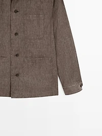 Faded linen overshirt with pocket details