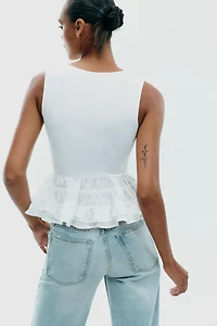 PEPLUM COMBINATION STRAP TOP