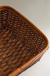 RECTANGULAR RATTAN BASKET