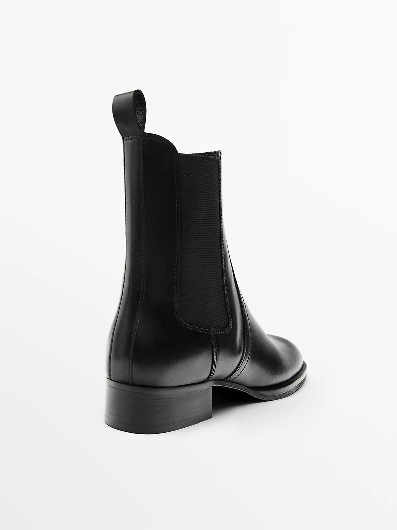 Bottines plates cuir