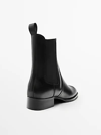 Bottines plates cuir