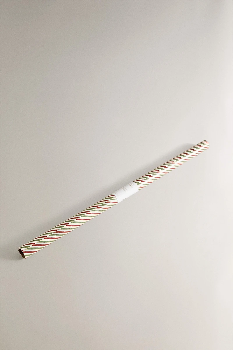 SHINY STRIPED CHRISTMAS WRAPPING PAPER