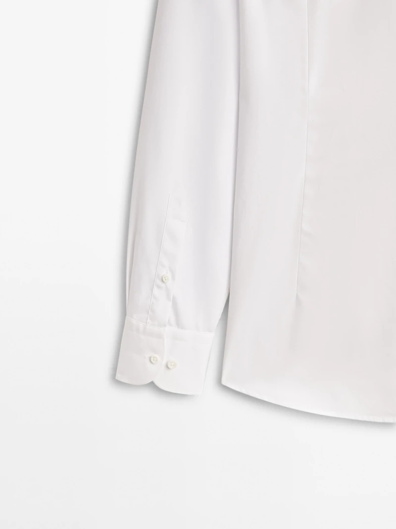 Slim fit easy iron poplin shirt