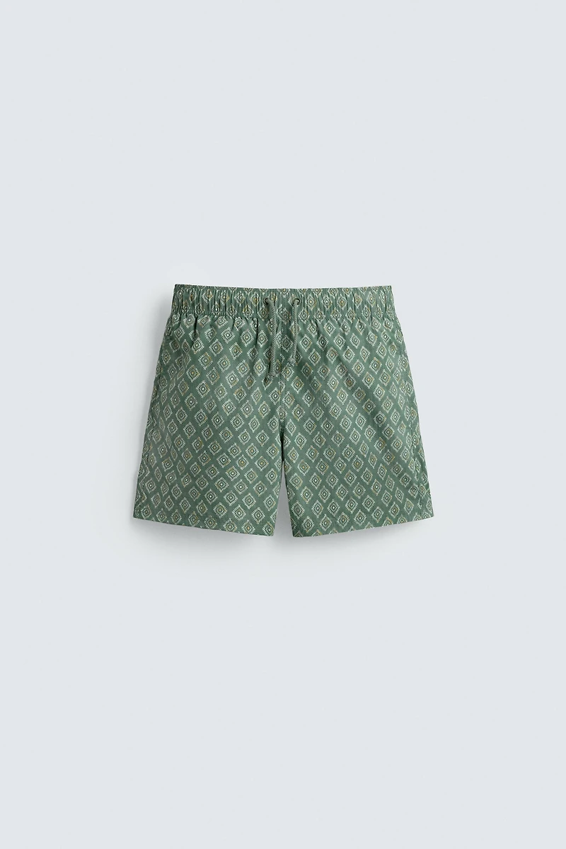 WASHED GEOMETRIC PRINT SWIMSUIT
