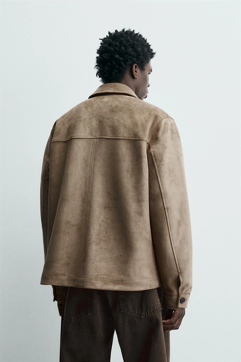 FAUX SUEDE OVERSHIRT