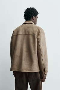 FAUX SUEDE OVERSHIRT