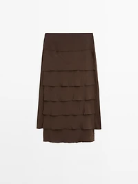 Midi skirt with ruffle detail