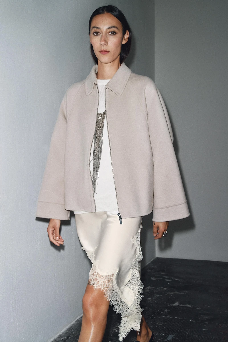 ZW COLLECTION WOOL JACKET WITH ZIP