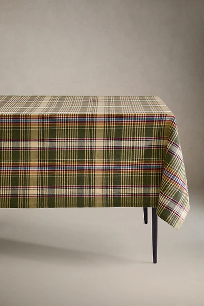 DYED THREAD CHECK TABLECLOTH