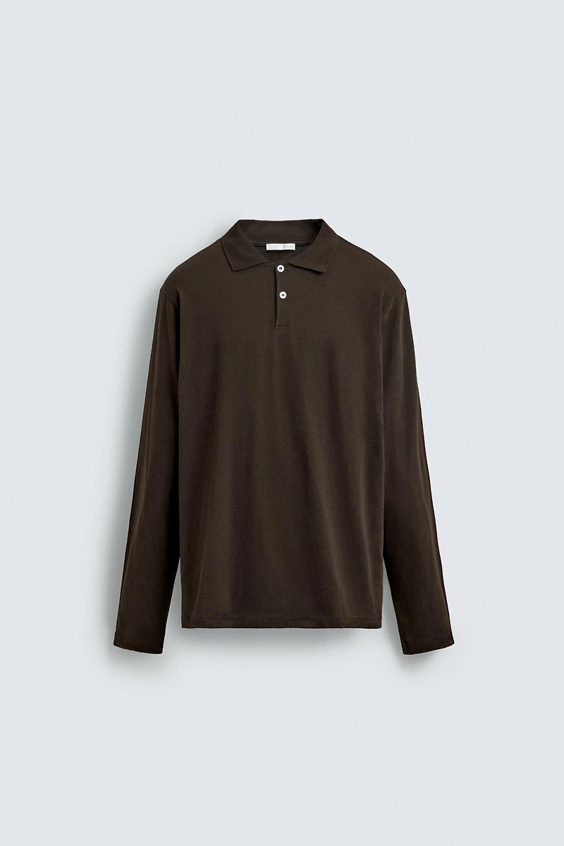 POLO REGULAR FIT EN COTON STRUCTURÉ