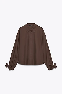 POPLIN SHIRT WITH TIES