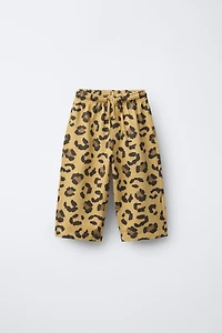 ANIMAL PRINT PLUSH STRAIGHT PANTS