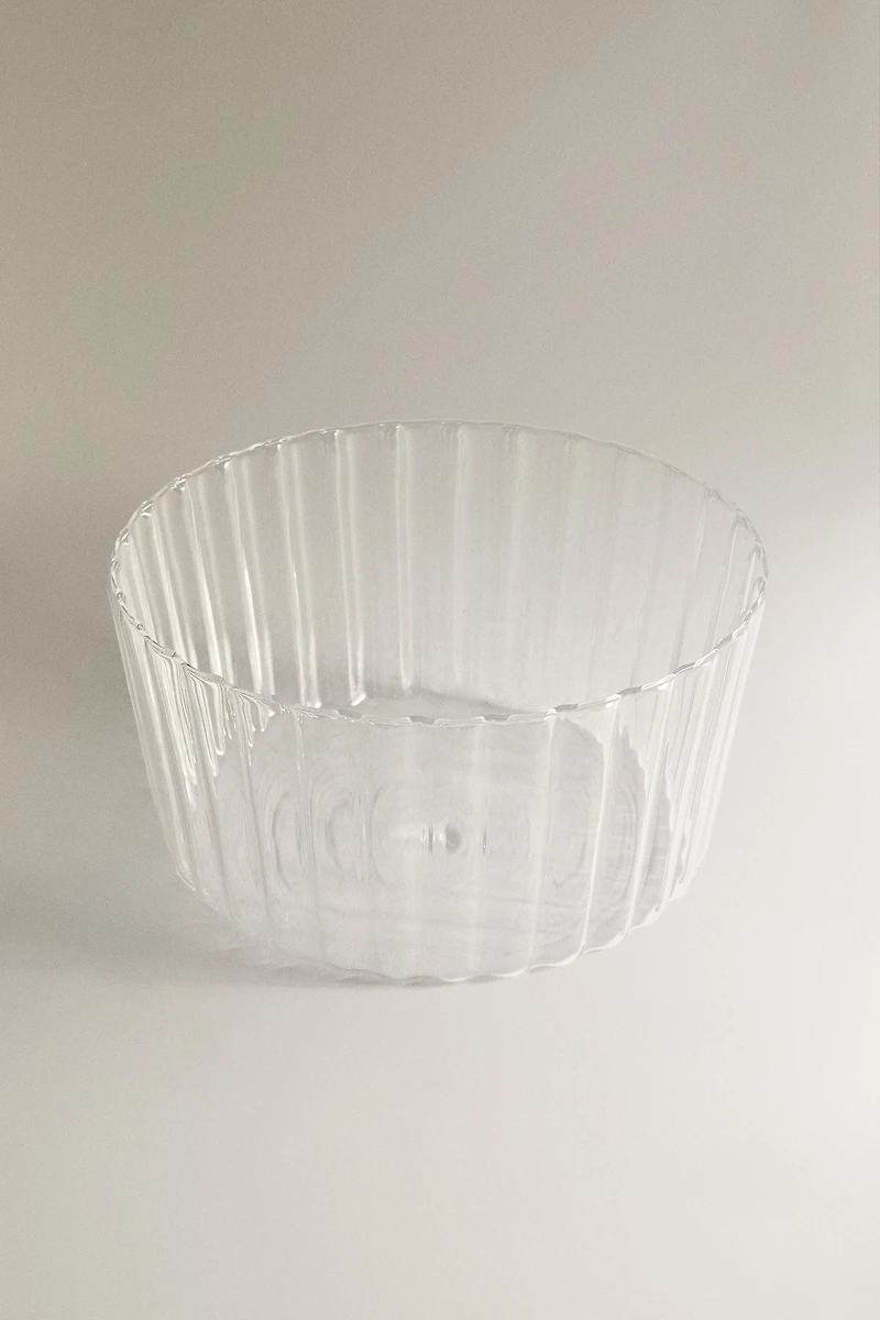 WAVY BOROSILICATE GLASS SALAD BOWL
