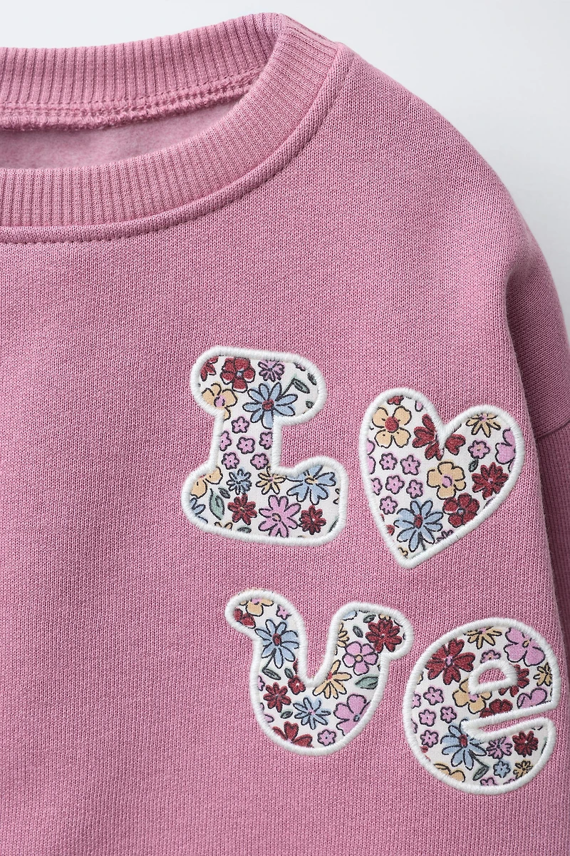 ENSEMBLE JOGGING SWEAT ET LEGGING CÔTELÉ FLEURS