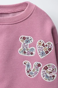 ENSEMBLE JOGGING SWEAT ET LEGGING CÔTELÉ FLEURS