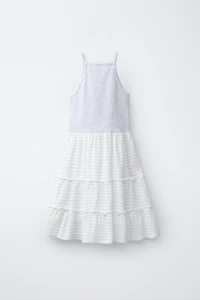 RUFFLED RIBBED DRESS
