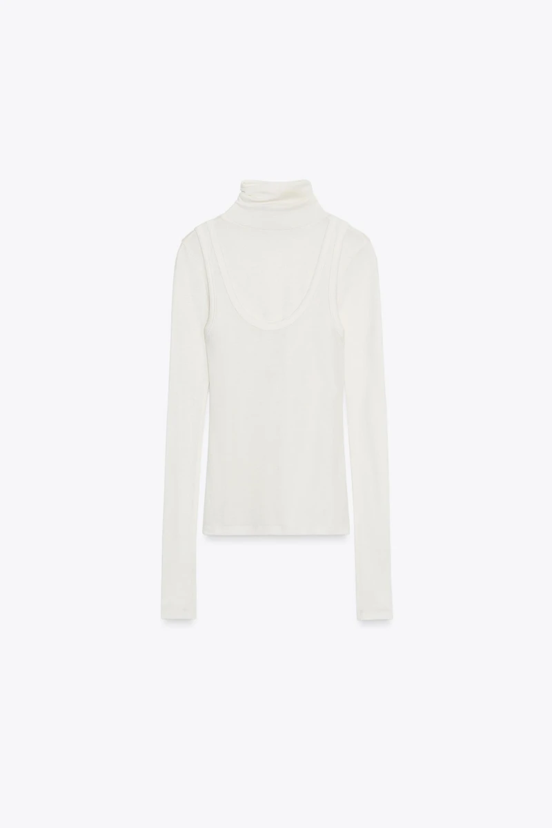 T-SHIRT COL MONTANT SUPERPOSITION