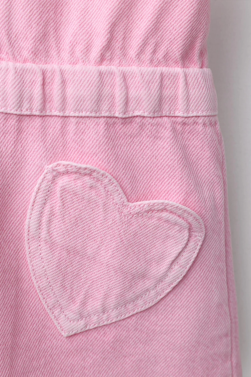 HEART POCKETS TWILL JUMPSUIT