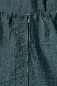 LINEN HALTER MIDI DRESS