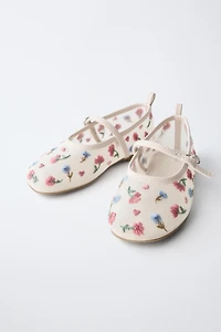 FLORAL EMBROIDERY BALLET FLATS