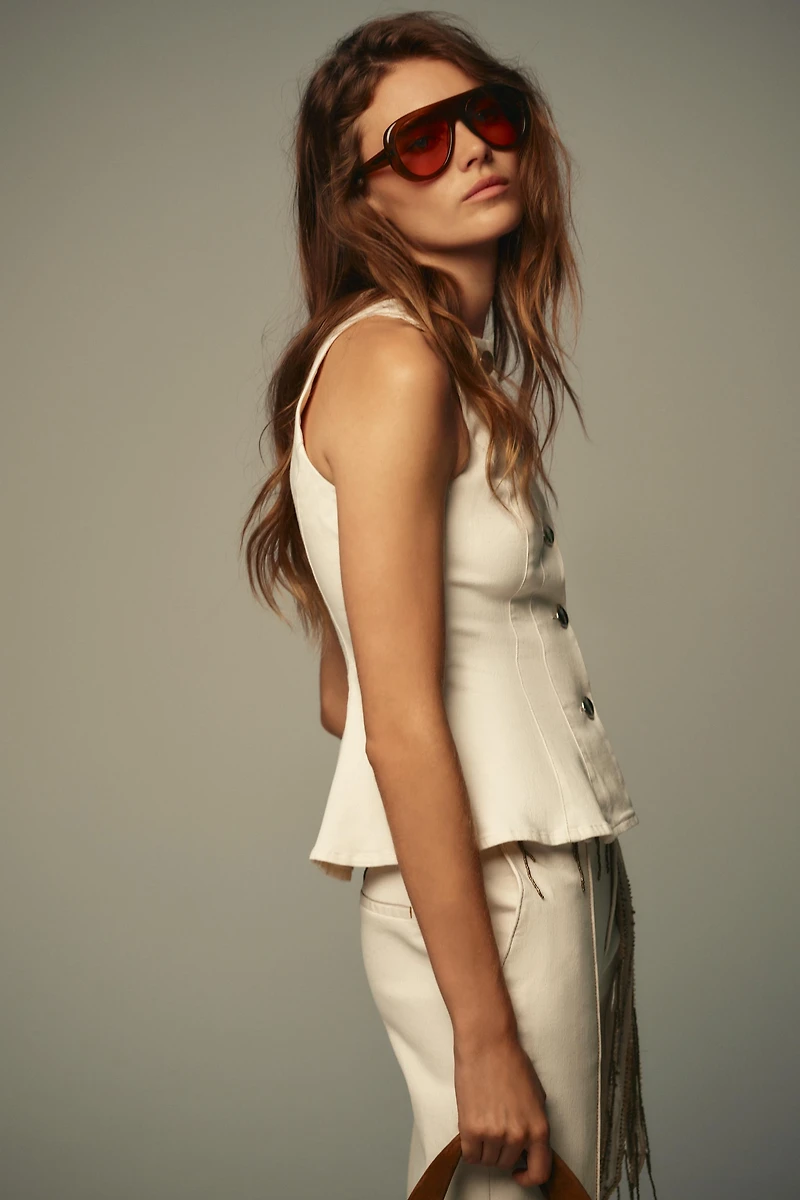 STITCHED PEPLUM VEST