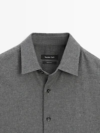 Regular fit check texture melange shirt