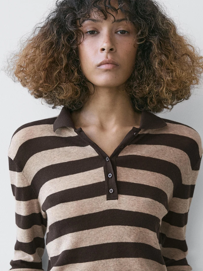 Polo en maille de coton mélangé