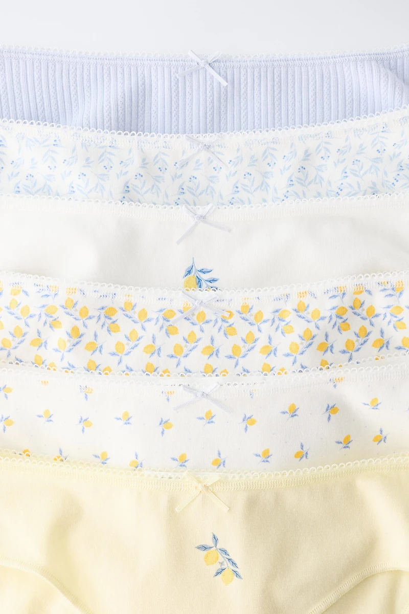6-14 ANS/ LOT DE SIX CULOTTES CITRONS